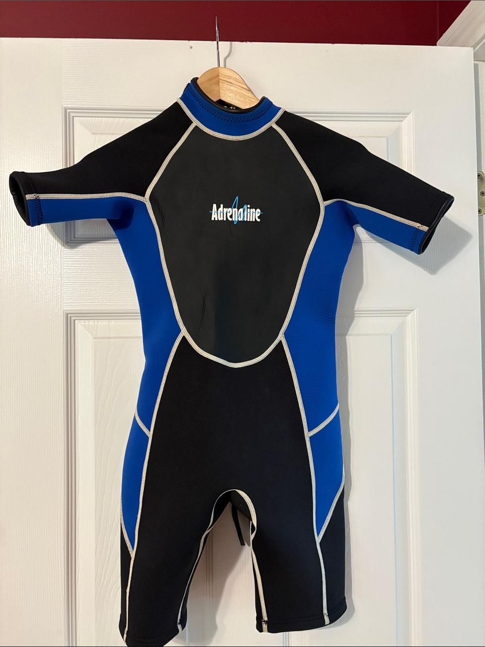 Adrenaline Kids Short Sleeve Swim Rashguard Suit in Black & Blue